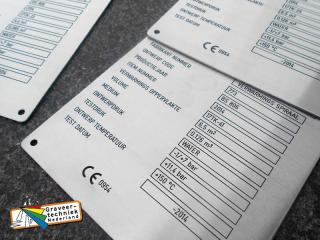 RVS typeplaat met CE graveren